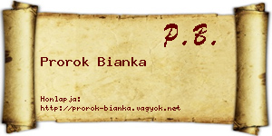 Prorok Bianka névjegykártya